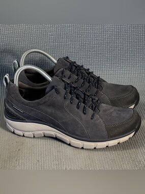 Clarks Women's Wave Go Waterproof Walking Shoes Blue Nubuck Size 8